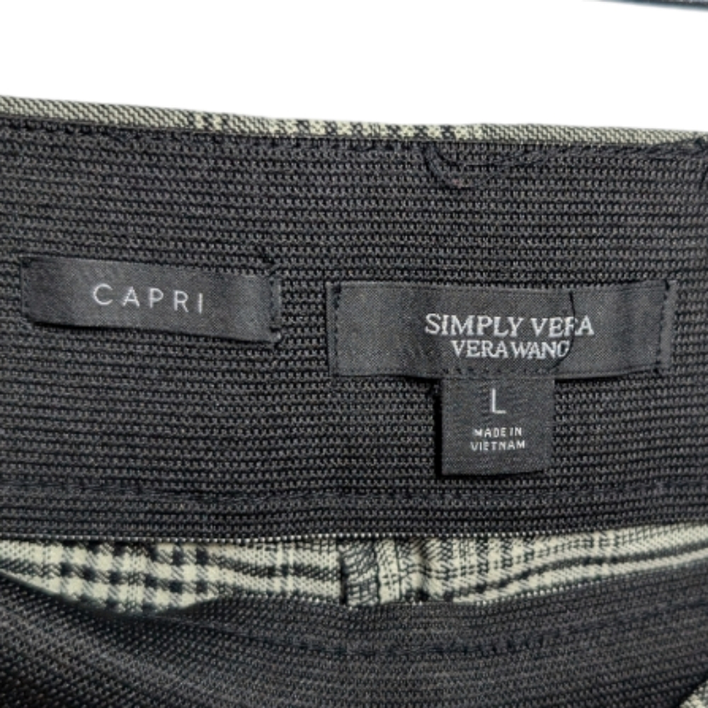 Simply Vera Vera Wang Plaid Capri Pants Size L 🖤✨ - Picture 4 of 11